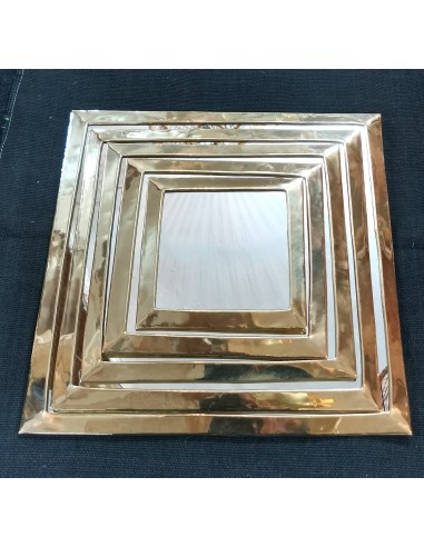 Miroir carré en cuivre doré